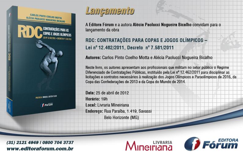 Livro sobre licitações e contratos para a Copa do Mundo é lançado em Belo Horizonte